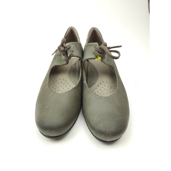 ECCO Sculptured Mary Jane Pumps Distressed Gray Leather Laces  EU 40 US 9-9.5 - Picture 4 of 9